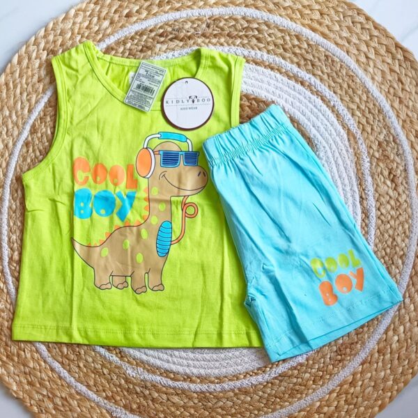 Boys Cool Boy Dino Print Top & Bottom Set