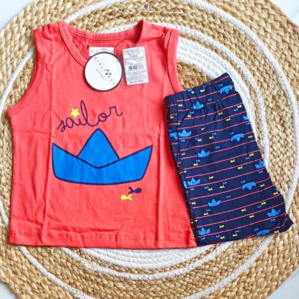 Boys Sailor Print Top & Bottom Set