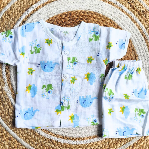 Muslin Co ord Set – Elephant Print