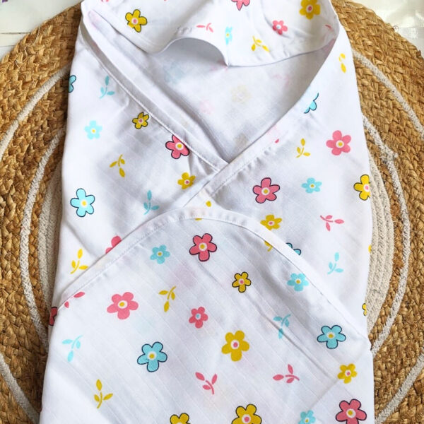 Muslin Hooded Towel – Flower Print