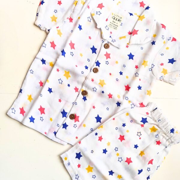 Muslin Collared Co Ord Set – Star Print