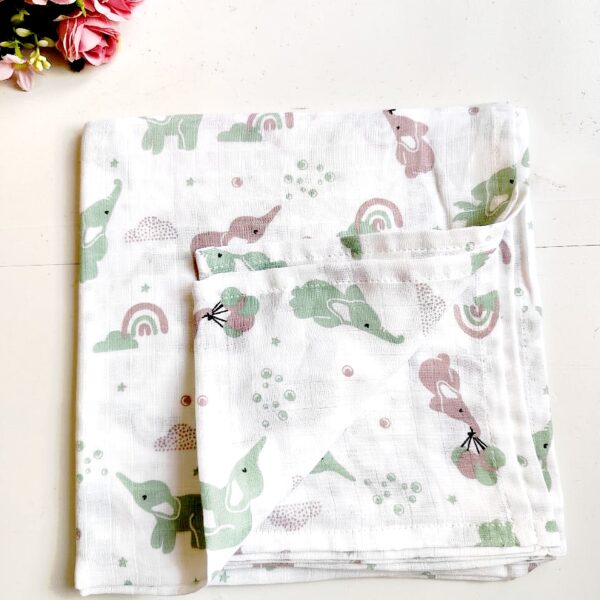 Muslin Swaddle – Elephant Print