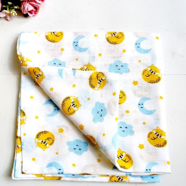 Muslin Swaddle – Cat & Moon Print