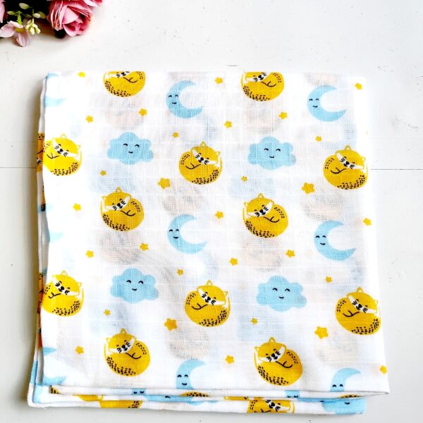 Muslin Swaddle – Cat & Moon Print