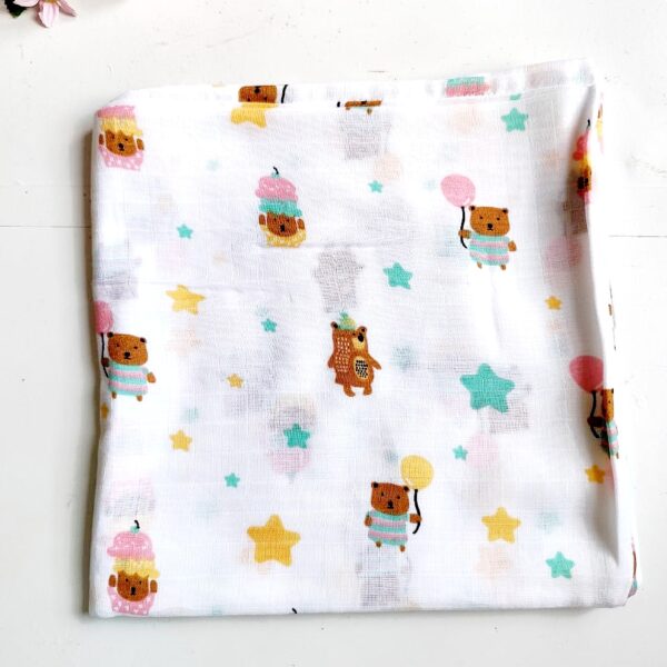 Muslin Swaddle – Bear Balloon Print