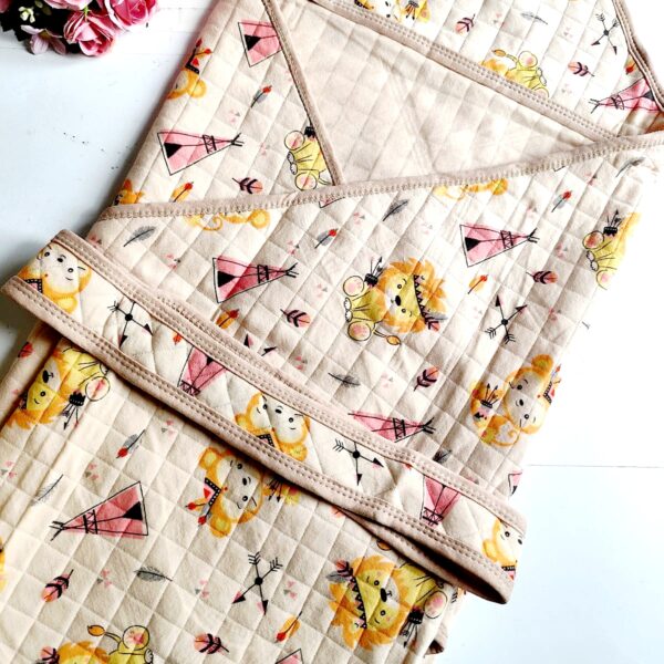 Muslin Textured Blanket/Hooded Towel – Lion Print