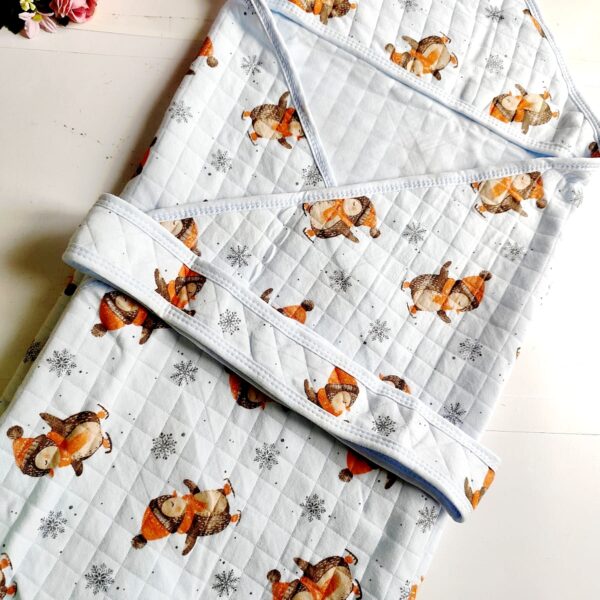 Muslin Textured Blanket/Hooded Towel – Penguin Print