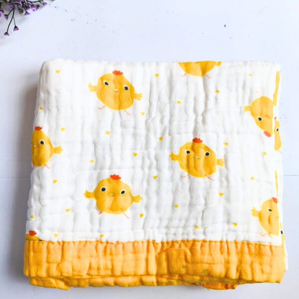 White Muslin Crinkled 6 Layered Blankets (110*110 cm)