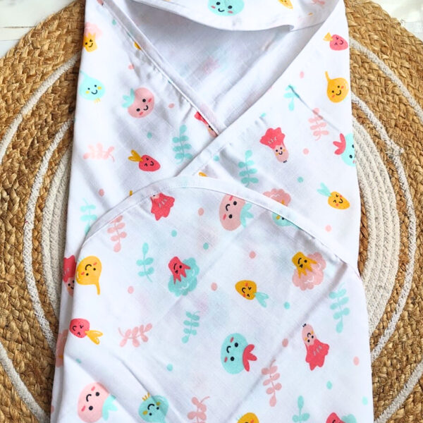 Muslin Hooded Towel - Vegetables Print