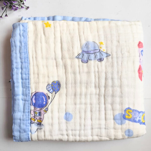 White Muslin Crinkled 6 Layered Blankets (110*110 cm)