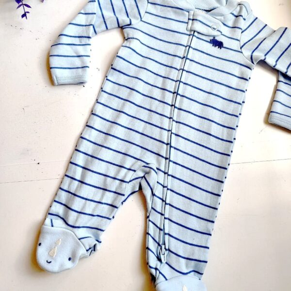 Blue Striped Jumpsuit (0 – 3 Months)