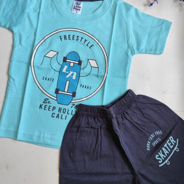 FreeStyle Print Top & Bottom Set – Blue