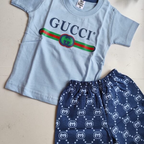 Gucci Print Top & Bottom Set – Blue