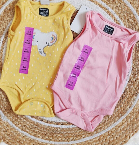 Pack of 2 Sleeveless Onesies (0 – 3 Months)