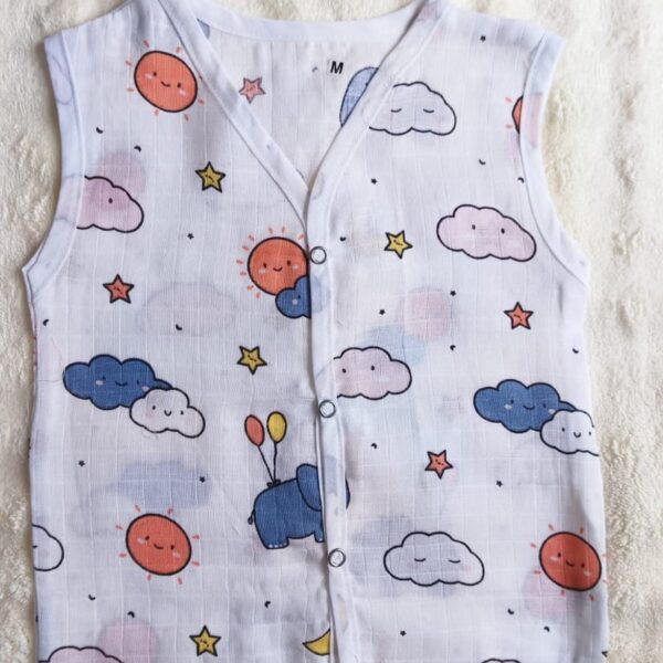 White Printed Muslin Jablas (12 – 18 Months)