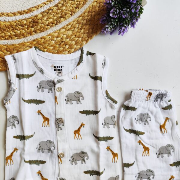 Animals Print Muslin Co Ord Set