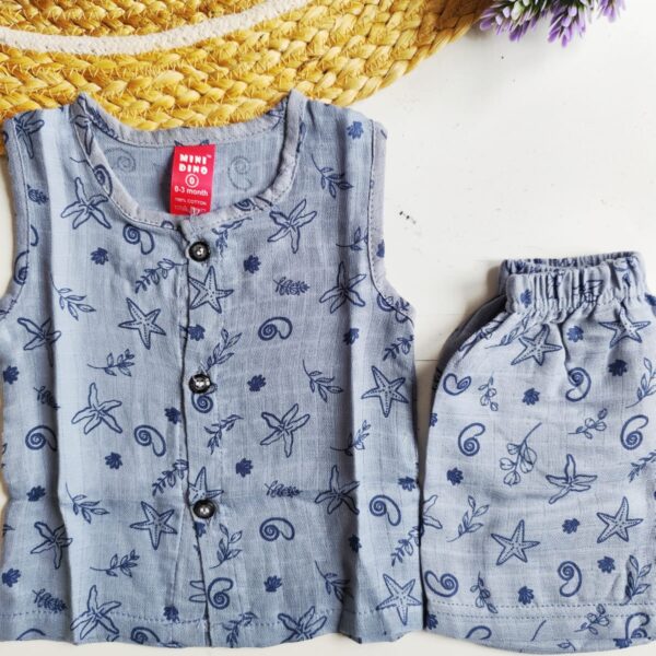 Star Fish Muslin Co Ord Set – New Born Size