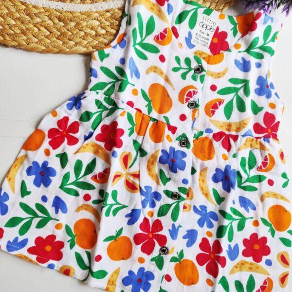 Printed Muslin Frock – Floral Print