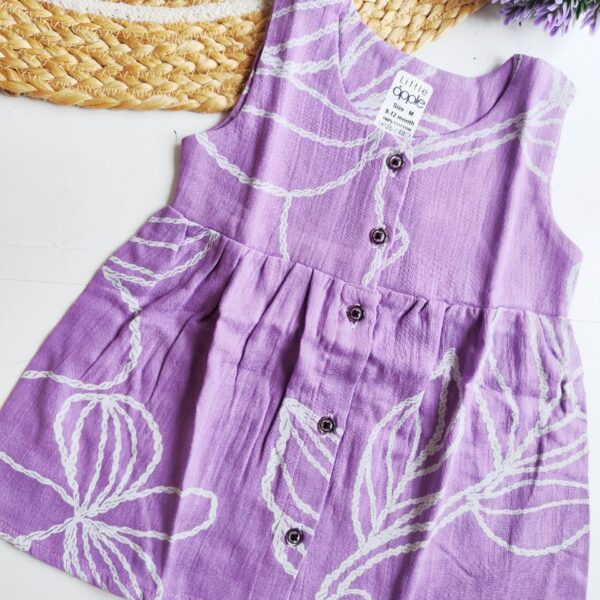 Printed Muslin Frock – Lilac Print