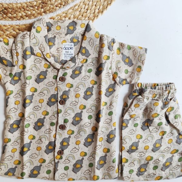 Elephant Balloon Print Muslin Co Ord Set