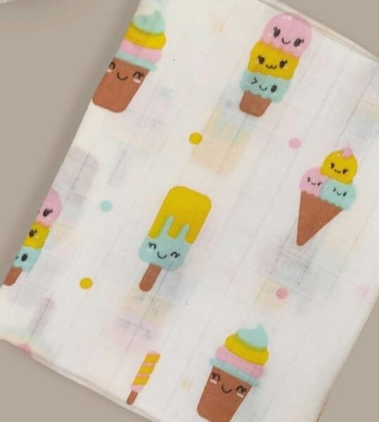 Muslin Bath Towels - Icecream Print (70*145 cm)