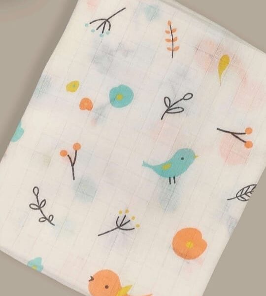 Muslin Bath Towels - Bird Print (70*145 cm)