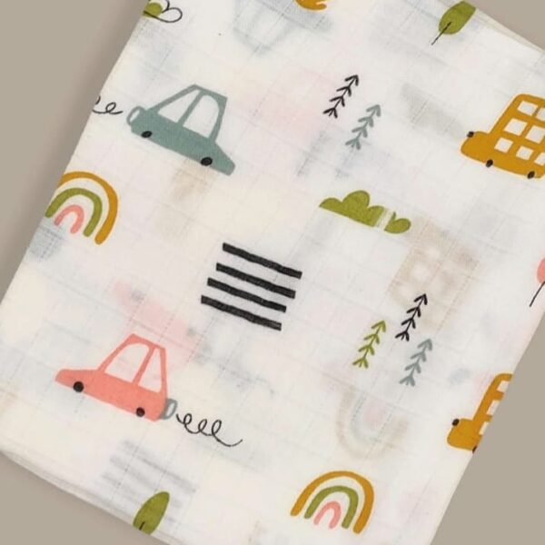 Muslin Bath Towels - Cars Print (70*145 cm)
